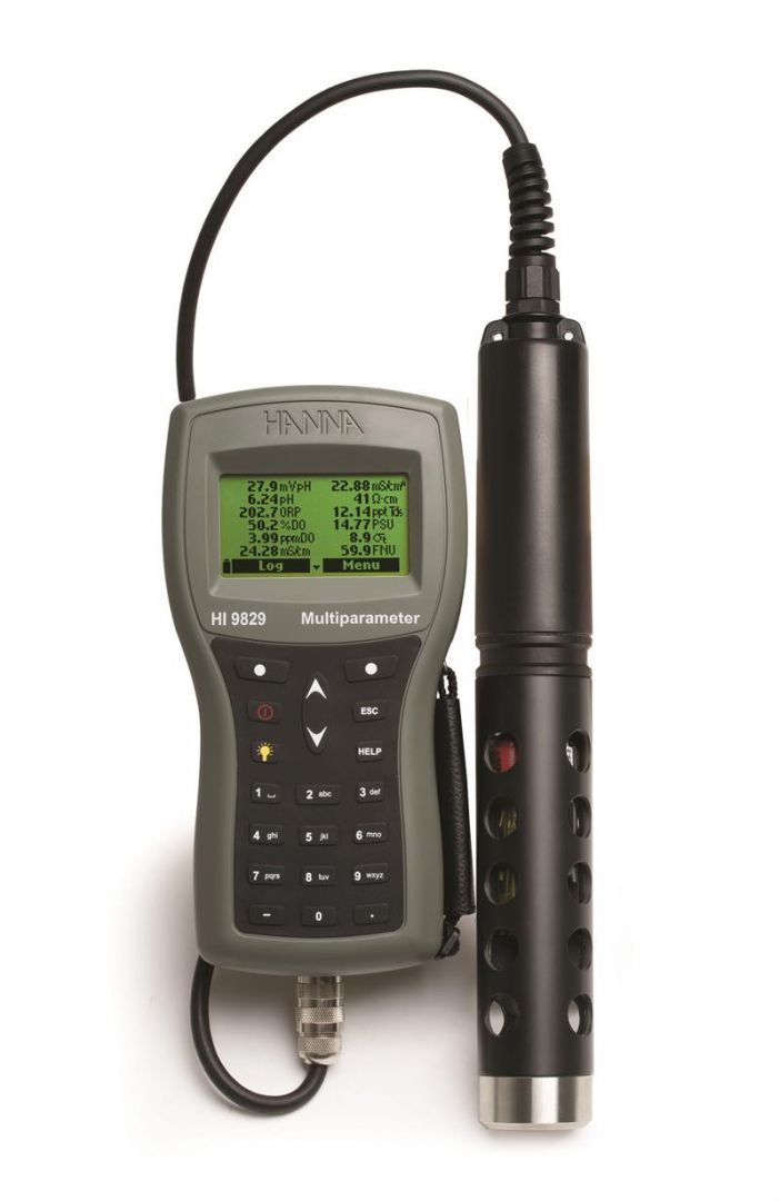 HI9829 Multiparametrový merač s GPS, so senzormi pH/ORP, EC/turbidita a DO a sondou so záznamom, 4 m kábel