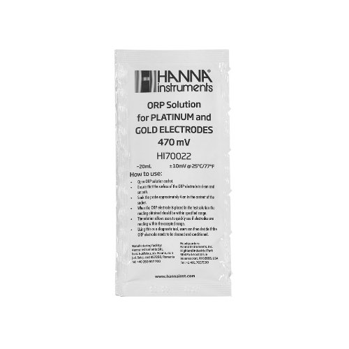 HI70022 Testovací roztok ORP 470 mV pre platinové a zlaté elektródy, 20 ml HI70022 Testovací roztok ORP 470 mV pre platinové a zlaté elektródy, 20 ml