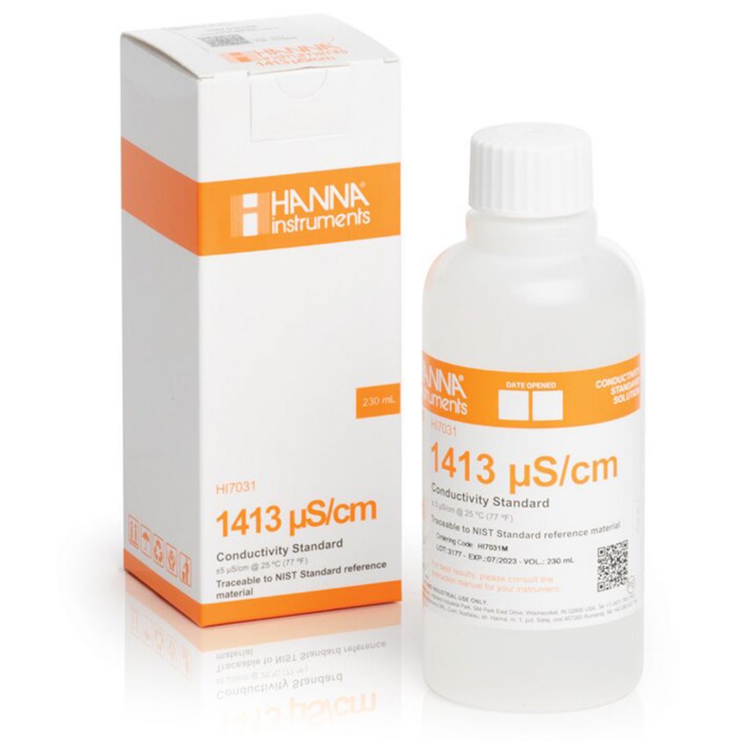 HI7031M Kalibračný roztok EC 1413 μS/cm, 230 ml HI7031M Kalibračný roztok EC 1413 μS/cm, 230 ml